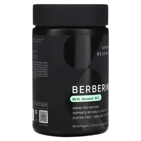 Sports Research Berberine With Coconut Oil, 500 mg, 90 Softgels image {3}