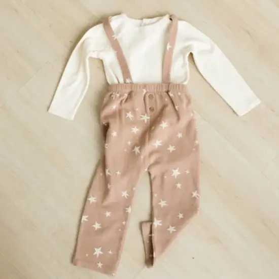 Grayson Collective Baby Long Sleeve Ribbed Bodysuit & Bottom Set - Cream image {6}