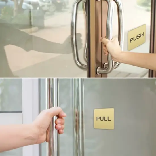 Unique Bargains Acrylic Self-Adhesive Shop Business Push Pull Door Sign 2 Pcs image {3}