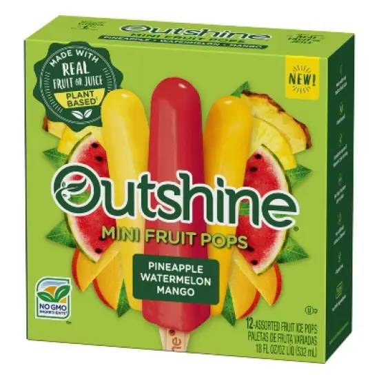 Outshine Pineapple, Watermelon, and Mango Mini Frozen Fruit Pops Variety Pack - 18 fl oz/12ct image {7}
