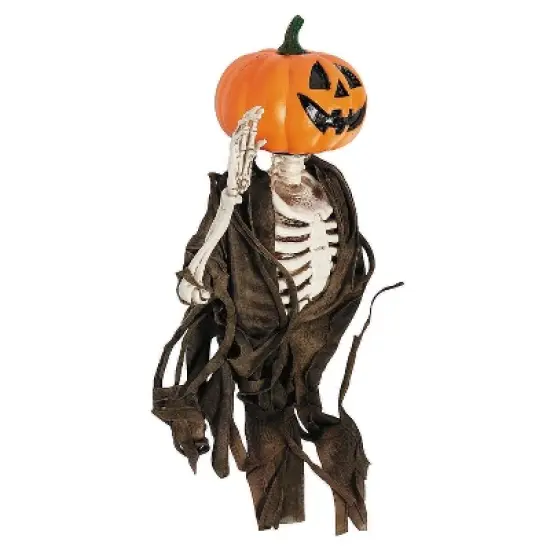 Morris Costumes 17 3/4" Hanging Waving Jack-O'-Lantern Pumpkin Creeper Halloween Decoration image {1}