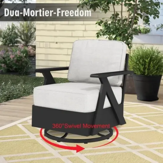 YARDSIGHT 4-Piece Outdoor Patio  Conversation Set with Sofa, Armchairs & Coffee Table, Weather-Resistant Cushions for Backyard, Deck, Poolside image {6}