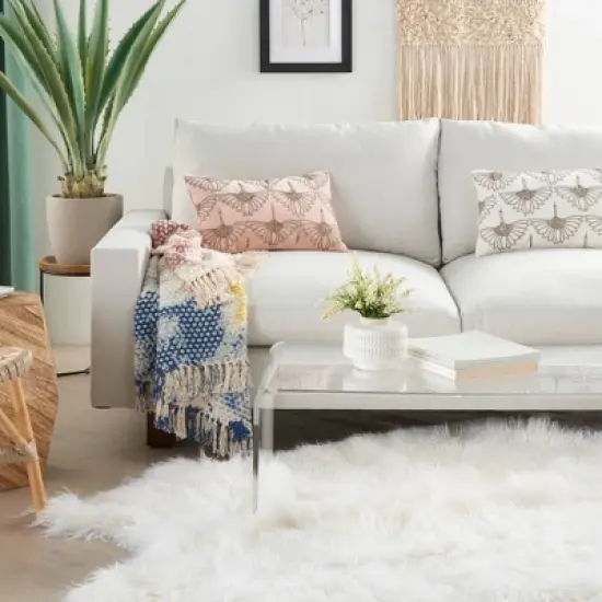 12"x20" Sofia Beaded Flowers Lumbar Throw Pillow - Mina Victory image {5}