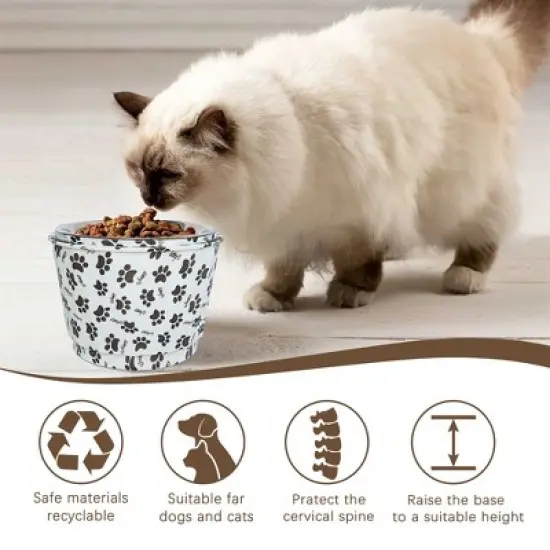 Paaaawaters 6" Anti-Vomiting Stainless Steel Pet Bowl for Small and Medium Dogs and Cats - Non-slip, Modern Design with Spine Protection image {4}