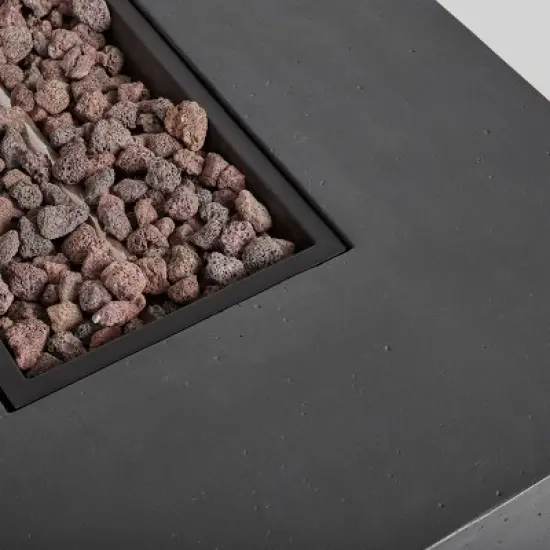 Augusta 5pc Wood & Wicker Chat Set with Fire Pit - Natural/Gray/Dark Gray - Christopher Knight Home image {9}