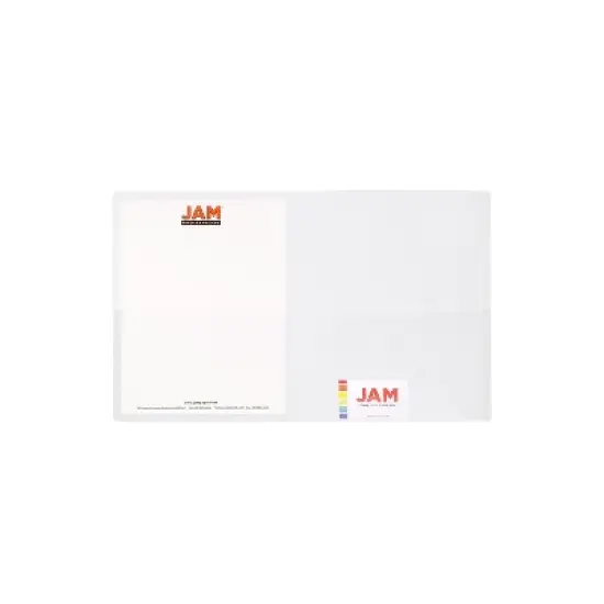 JAM Paper 2-Pocket School Folders Clear 12/Pack (381CLEARA) image {2}