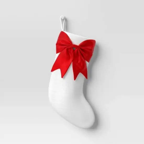 21" White Stocking with 3D Bow Decor - Wondershop&trade; image {4}