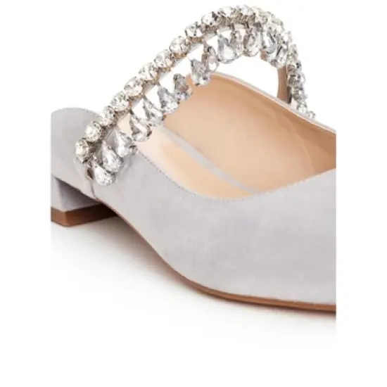 Women's Wide Fit Strappy Point Mule - gray | EVANS image {6}
