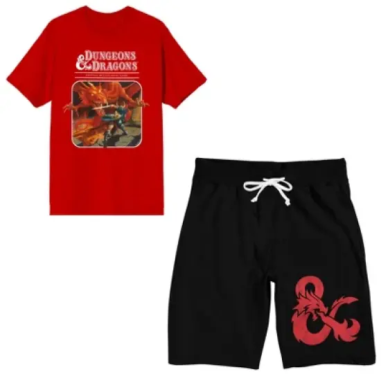 Dungeons & Dragons Cover Art Men's Short Sleeve Shirt & Sleep Shorts Set image {5}