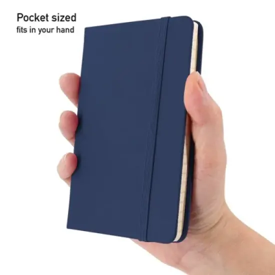 Simply Genius A6 Pocket Size Mini Notebooks with Hardcover - 124 pages (3.7" x 5.7") with Inner Pocket (Navy, 3 Pack) image {4}