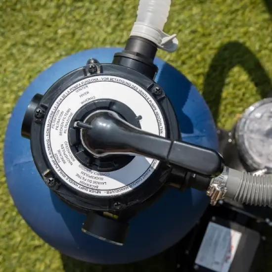 XtremepowerUS 13" Swimming Pool Sand Filter with 3/4 HP Above Ground Pool Pump Stand image {3}