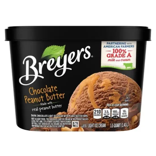 Breyers Chocolate Peanut Butter Ice Cream - 48oz image {8}