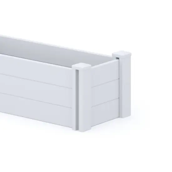 Lirago 35.4"x11.8"x11.8" White PVC Modular Garden Fence Panel Durable Easy to Install Soil Improvement Solution image {3}