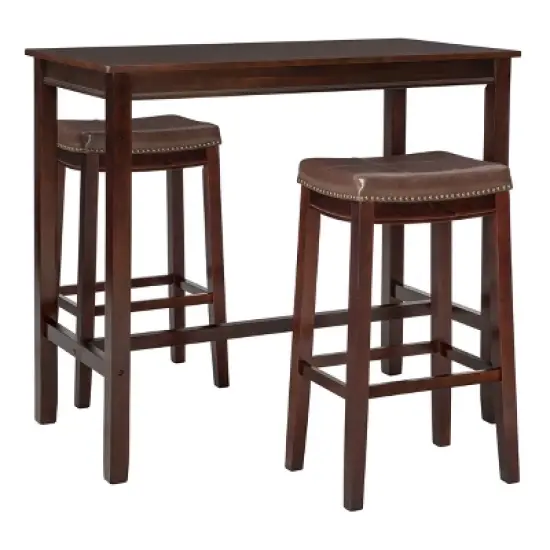 3pc Claridge Bar Height Dining Set - Linon image {20}