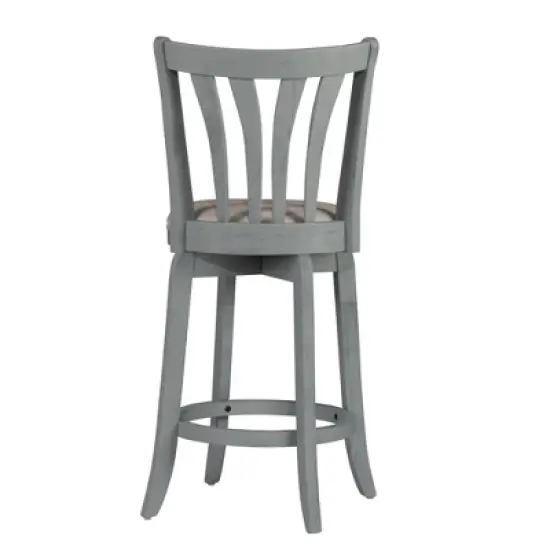 25.75" Savana Swivel Counter Height Barstool Blue (Wirebrush)/Cream - Hillsdale Furniture image {2}