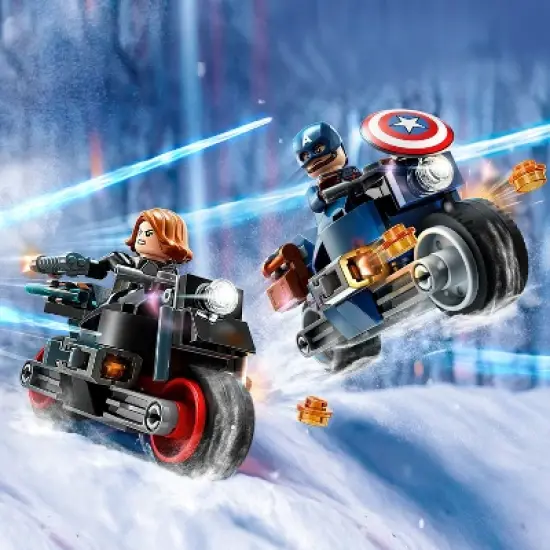 LEGO Marvel Black Widow & Captain America Motorcycles Playset 76260 image {3}