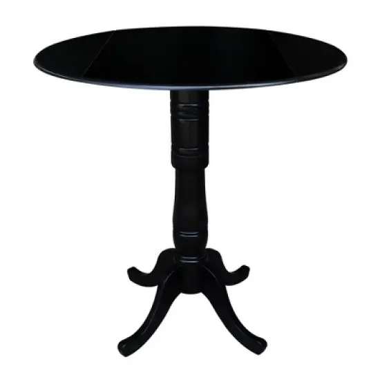 Davidson Round Dual Drop Leaf Pedestal Table Black - International Concepts image {12}