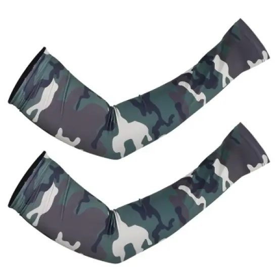 Unique Bargains Basketball Sports Camouflage Cooling Arm Elbow Compression Sleeve Drak Green 1 Pair image {6}