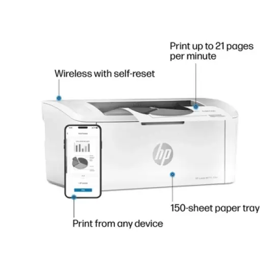 HP LaserJet M110w Wireless Black and White Laser Printer (7MD66F image {1}