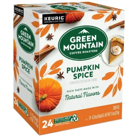 24ct Green Mountain Coffee Pumpkin Spice Keurig K-Cup Coffee Pods Flavored Coffee Light Roast image {5}