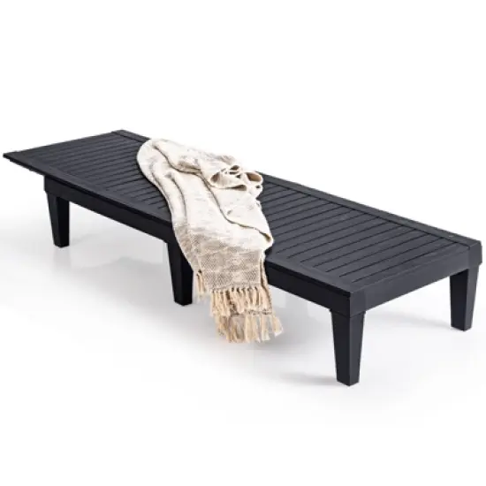 Tangkula Patio Lounge Chair Chaise Recliner Adjustable Backrest Outdoor&Indoor Black/Brown image {3}