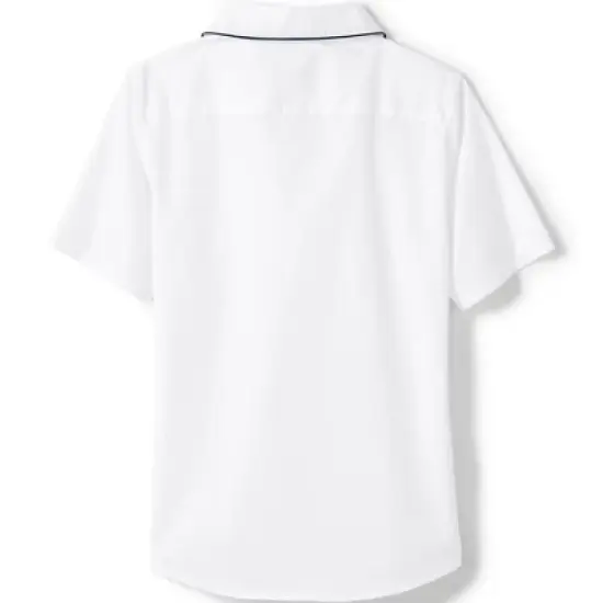 Lands' End School Uniform Girls Piped Peter Pan Collar Broadcloth Shirt image {1}