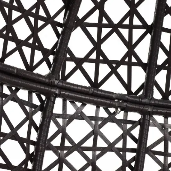 Calliope Indoor/Outdoor Wicker Hanging Egg Chair - Sand/Dark Brown - Crosley image {9}