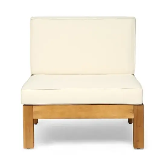 Christopher Knight Home Keith Outdoor Acacia Wood 10 Seater Sectional Sofa Chat Set with Cushions image {4}