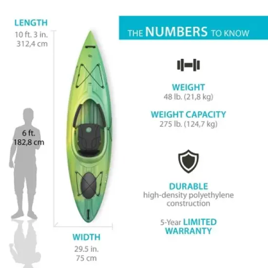Lifetime Tide 103 Sit-In Kayak (Paddle Included) - Lemongrass Fusion - 90848 image {1}
