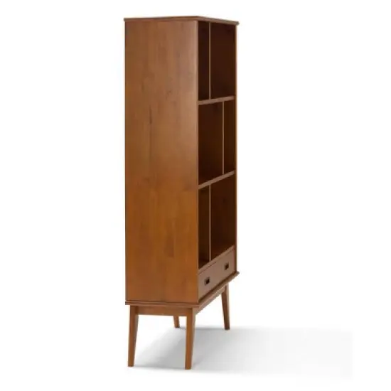 Tierney Solid Hardwood Mid Century Wide Bookcase and Storage Unit - Wyndenhall image {8}