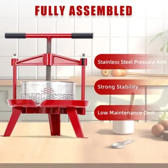 Fruit Wine Press, Manual Fruit and Wine Press With T-Handle, Stainless Steel, Stable Triangular Structure, Wine Making Press image {1}