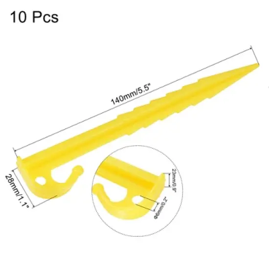 Unique Bargains Plastic Ground Pegs Serrated Edges with Hook for Outdoor image {1}