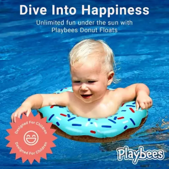 Playbees Donut Pool Float with Colorful Sprinkles - 4PK image {6}