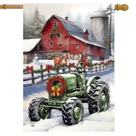 Briarwood Lane Winter House Flag 40x28 For Outdoor Farm Christmas For Christmas House Flag image {1}