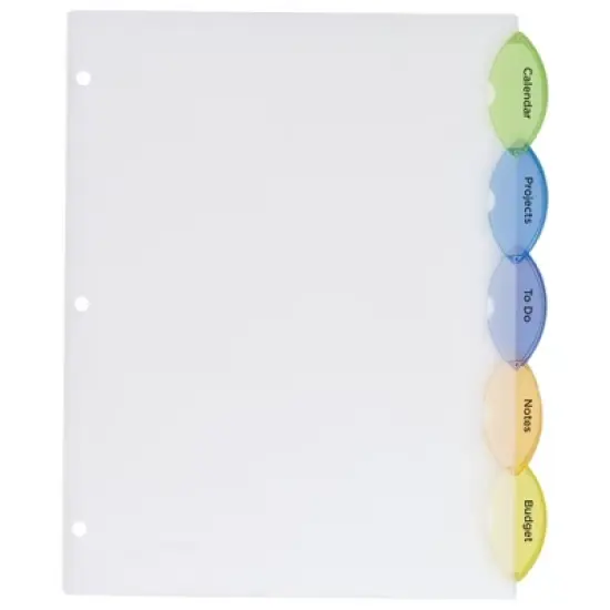 Avery&reg; Insertable Style Edge&trade; Plastic Dividers, 5-Tab Set, Multicolor, 6 Sets image {2}