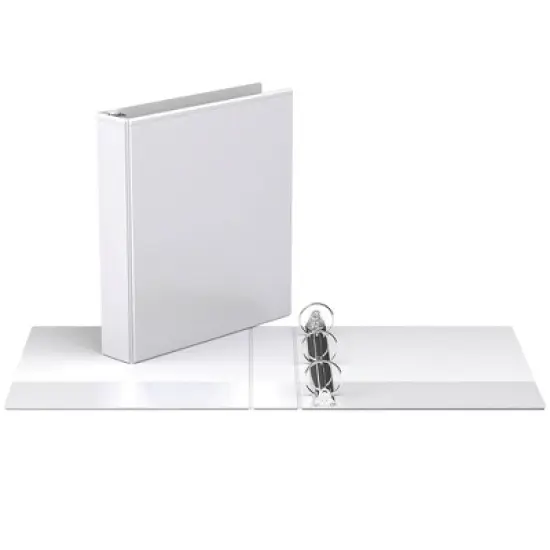 1.5" Premium Round Ring Binder 6pk Customizable View White - Easyview image {1}