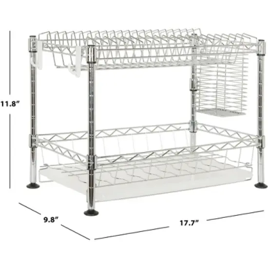 Darina Adjustable Dish Rack - HAC1000 - Chrome - Safavieh image {4}