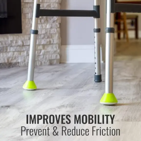 HealthSmart Walker Ski Glides, Walker Caps or Walker Pads for Rollators and Walking Aids, Universal Fit, Mobility Aid, Senior Living Accessory, Pack image {2}