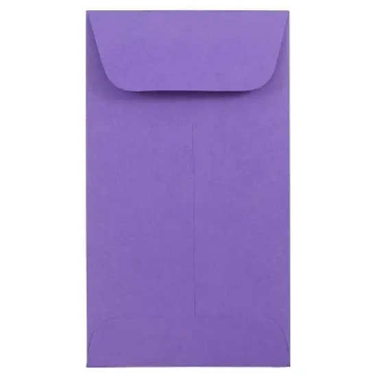 JAM Paper Brite Hue #5 1/2 Coin Envelopes 3 1/8 X 5 1/2 50 per pack Violet Purple: Money Envelopes, Recycled Content image {3}