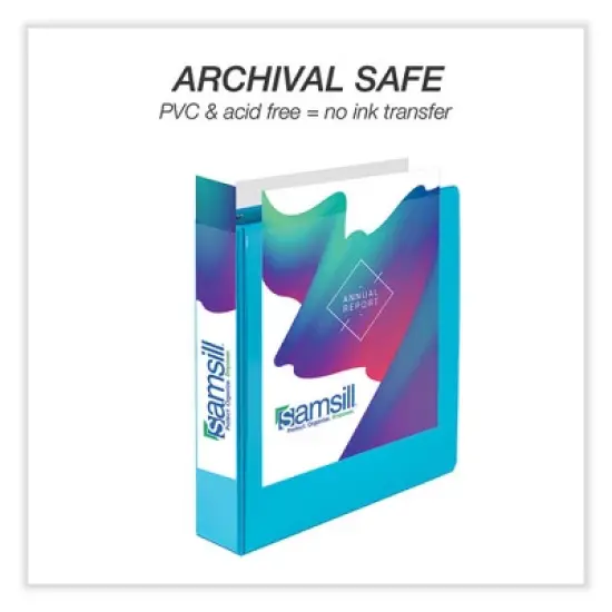 Samsill Durable D-Ring View Binders, 3 Rings, 2" Capacity, 11 x 8.5, Blueberry/Blue Coconut/Dragonfruit/Purple, 4/Pack image {3}