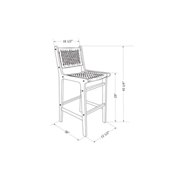 Balka Rattan Barstool Rattan/Black - South Shore image {9}
