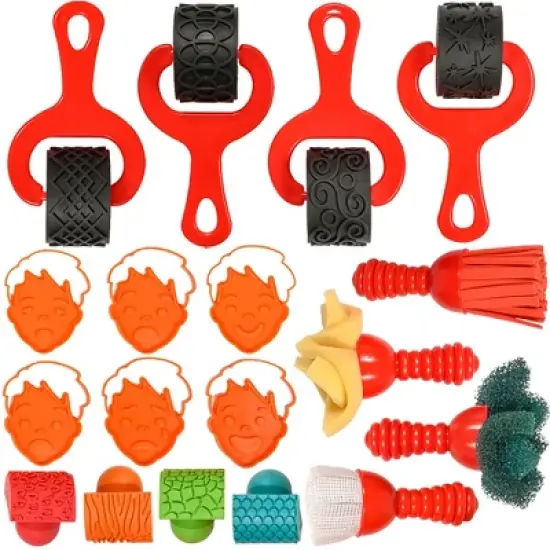 READY 2 LEARN Smudge 'N' Roll Paint & Dough Tools, Set of 18 image {5}