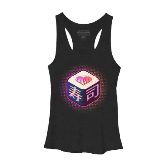 Women's Design By Humans I Love Sushi Pink Glow By EranFowler Racerback Tank Top image {2}