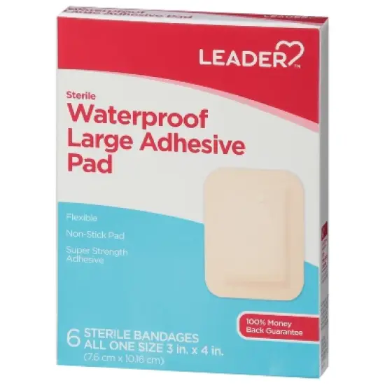 Leader Large Waterproof Sterile Adhesive Pad 6 ea image {2}