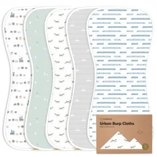 5pk Urban Baby Burp Cloths, Organic Burping Cloth for Babies, Burp Rags for Baby Girls, Boys image {25}
