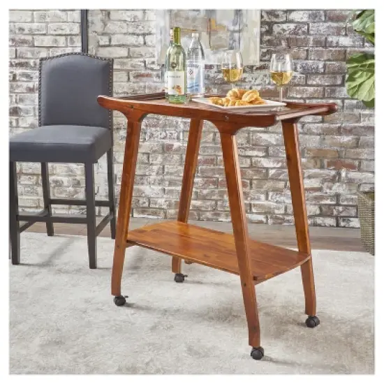 Verdes Bar Cart - Mahogany - Christopher Knight Home image {1}