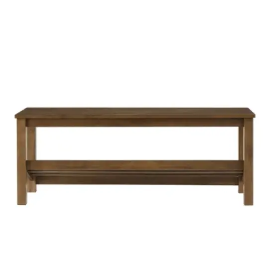Modern Farmhouse Solid wood Shoe Storage Entry Bench Rustic Oak - Saracina Home image {4}