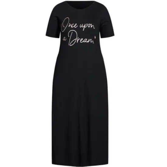 Women's Plus Size Dream Sleep Dress  - Black | EVANS image {2}