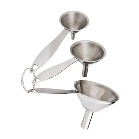 HIC Silver Stainless Steel Funnels with Handle image {1}