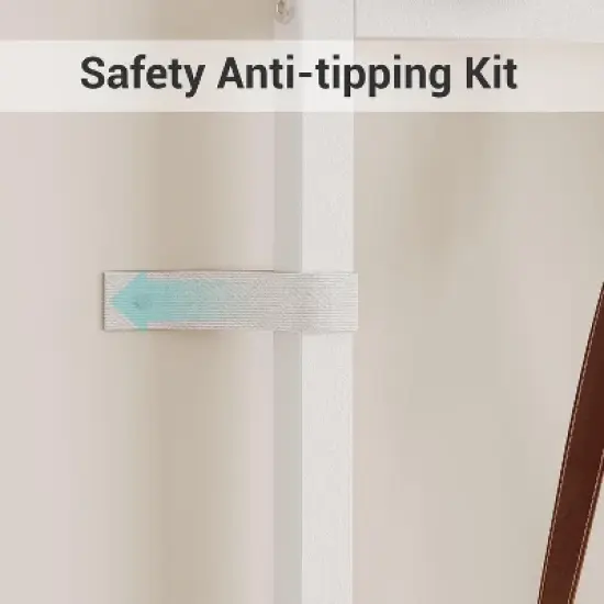 72.8" White Narrow Entryway Coat Rack w/ Doors & Shoe Storage - 7-Hook Hall Tree Organizer for Mudroom, Bedroom & Closet image {6}